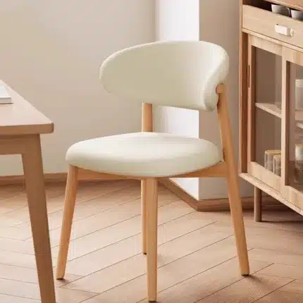 Home leisure soft backrest solid wood chair
