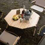 Folding octagonal table