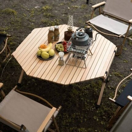Folding octagonal table