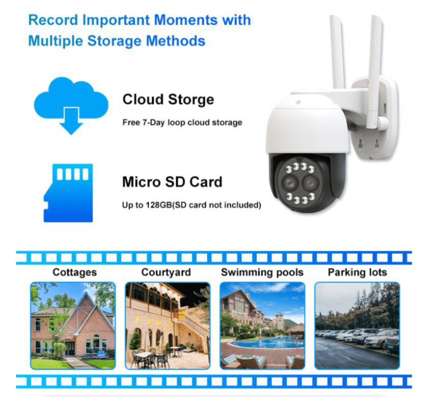 Motion detection two-way voice outdoor binocular zoom camera